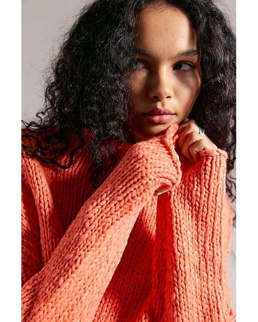 Free People Red Opal Rollneck Knit Jumper