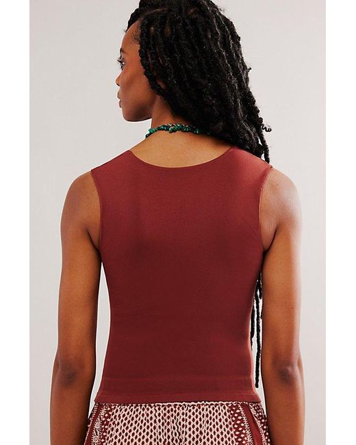 Free People Red Clean Lines Muscle Cami