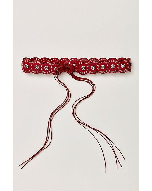 Free People Red Follow Your Arrow Wrap Belt