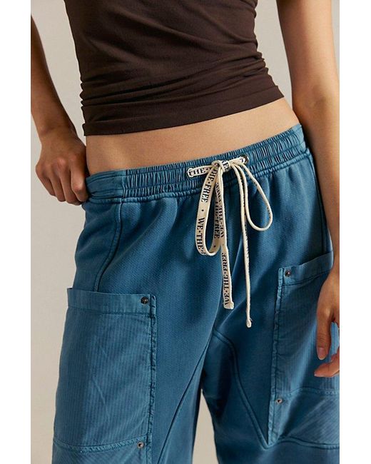 Free People Blue We The Free Jet Set Knit Pull-On Pants