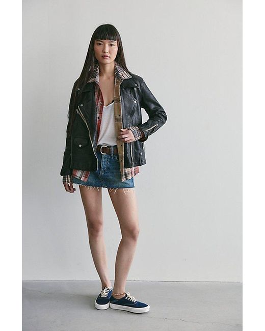 Free People Green We The Free Jealousy Leather Moto Jacket