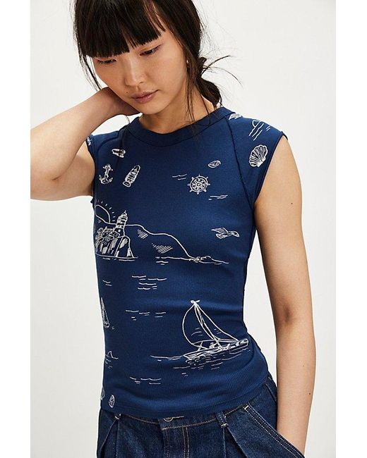 Ragabond Blue Nautical Doodle Tee By