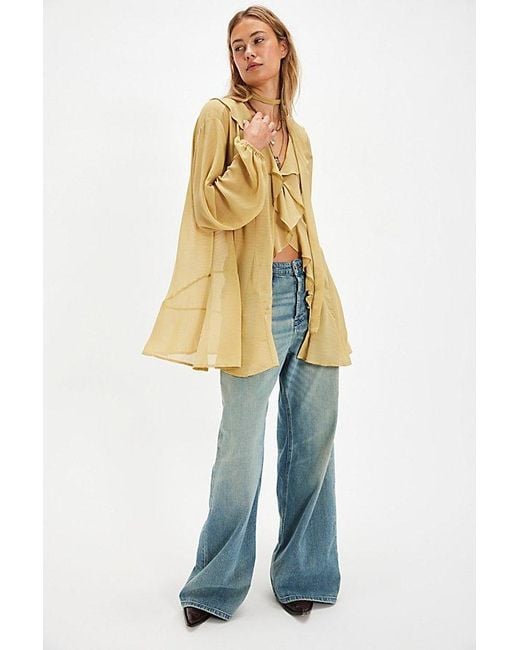 Free People Yellow Dreamland Solid Tunic
