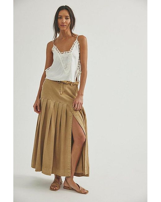 Free People Natural 53Rd Street Chino Maxi Skirt
