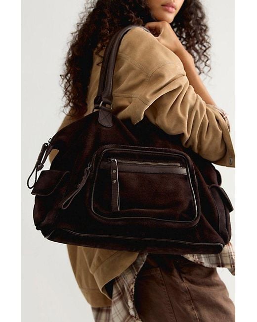 Free People Black Maya Suede Tote