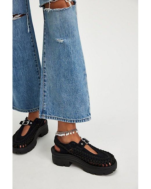 Keen Blue Uneek Mary Jane Platorms Shoe