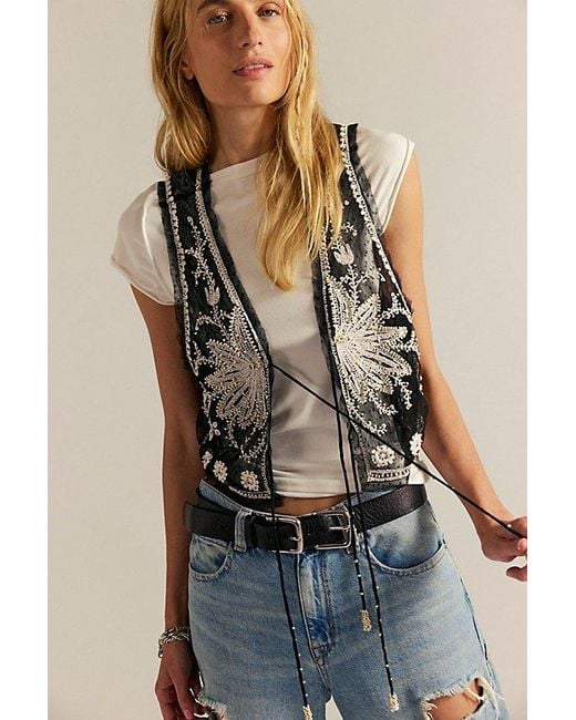 Free People Blue Under The Sun Vest Jacket