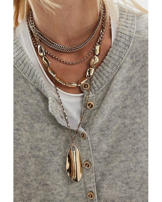 Free People Gray Now Or Never Layer Necklace