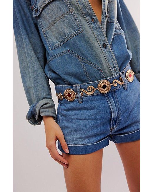 Free People Blue Tainted Love Chain Belt