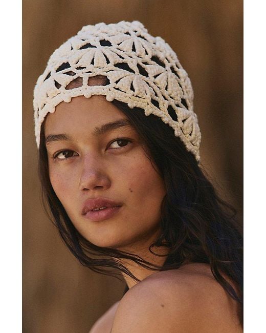 Free People Brown Cora Crochet Cap