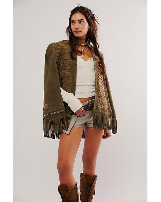 Urban Outfitters Brown Fp X Fringe Cape