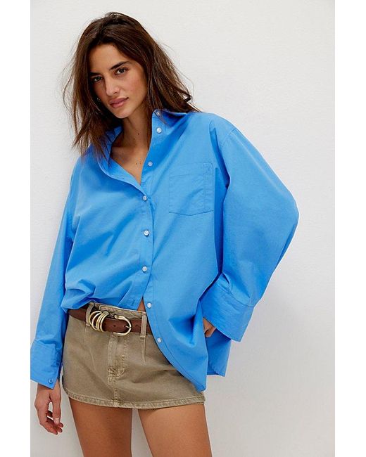 Free People Blue Sabine Articulated Shirt