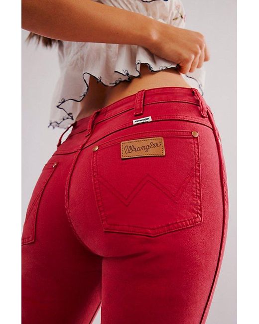 Free People Red Wrangler Westward 626 High-rise Bootcut Jeans