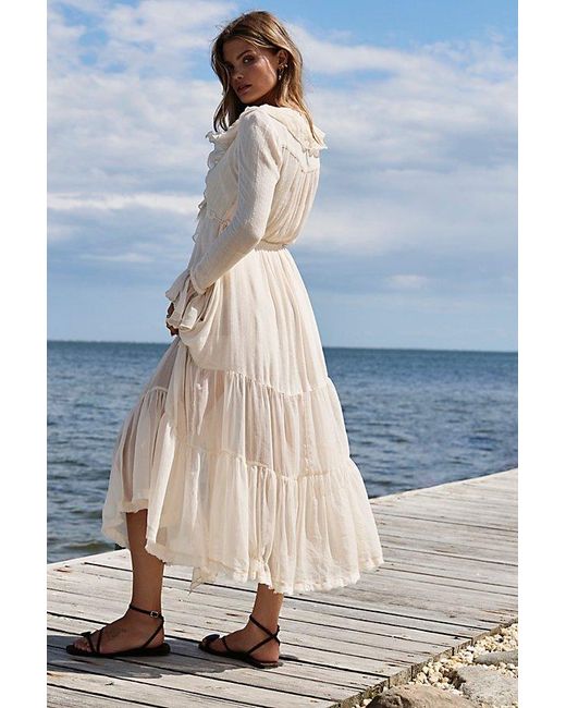 Free People Natural Isla Midi Dress