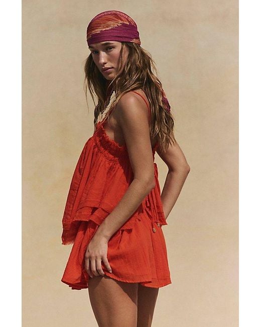 Free People Red Layla Set