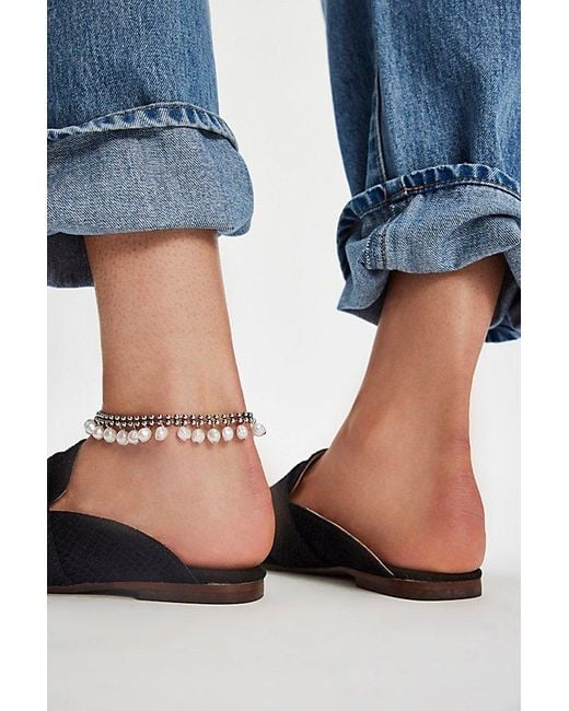 Free People Blue At Ease Embossed Loafers