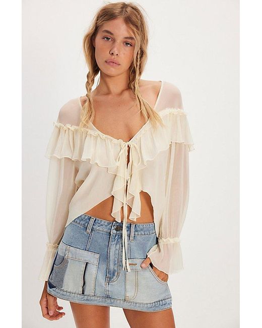 THE TALES Blue Reworked Denim Skirt
