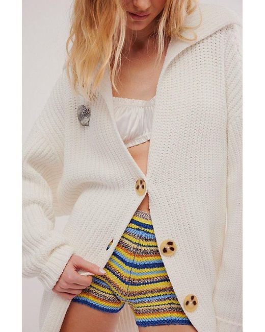 Free People Natural Swim Too Deep Cardi At In Optic White, Size: Xs
