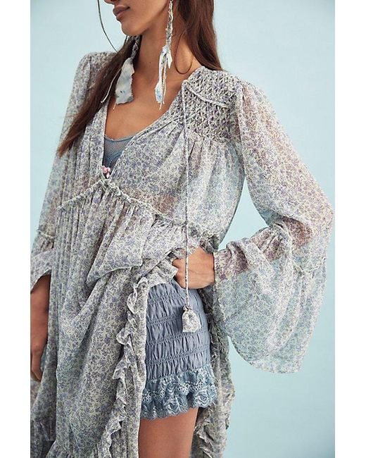 Free People Blue Weeping Willows Maxi Dress