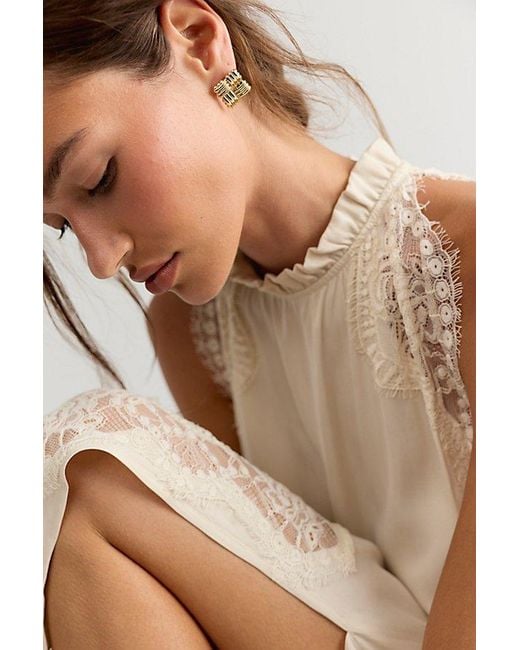 Daisy London Gray Plated Polly Mini Lattice Studs