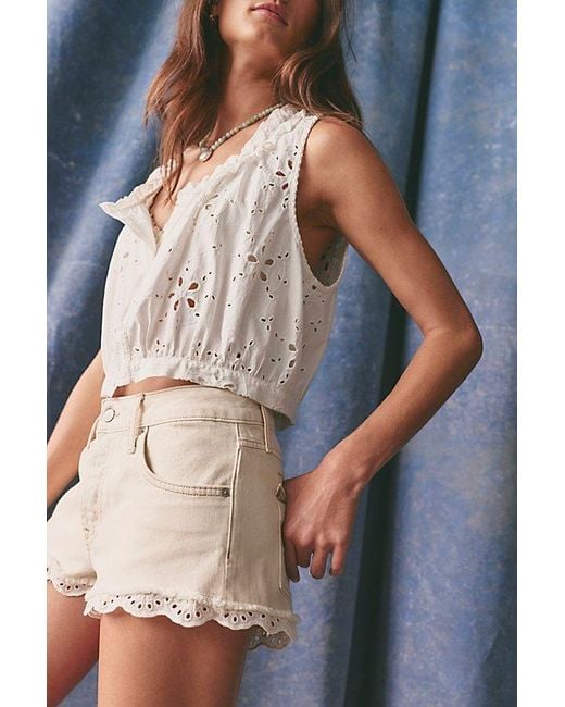Free People Blue We The Free Cali Lace Shorties