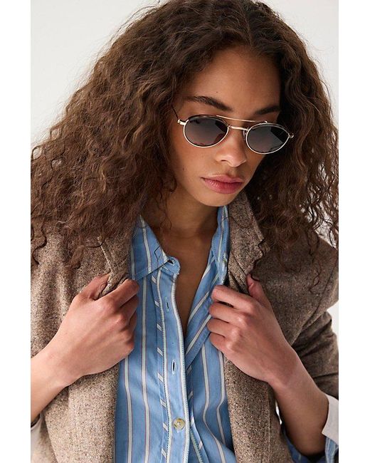 Free People Multicolor Bradley Round Aviator Sunglasses