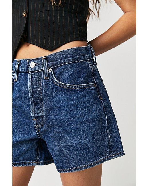 Agolde Blue Parker Long Shorts