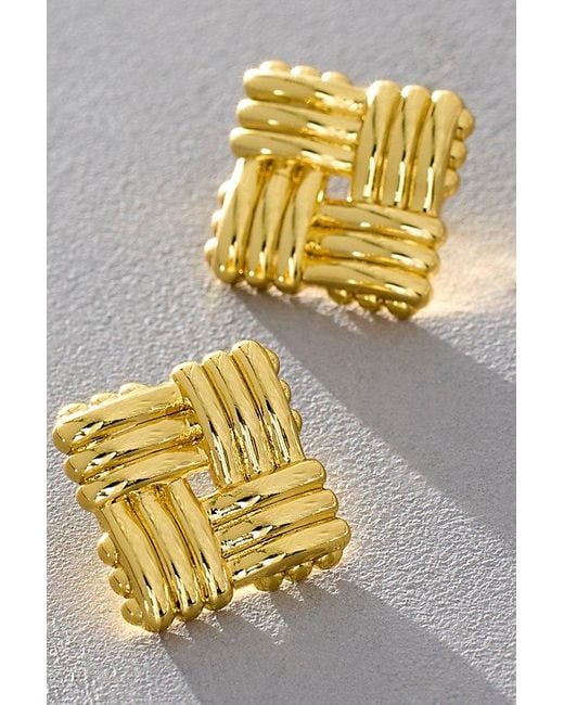 Daisy London Gray Plated Polly Mini Lattice Studs