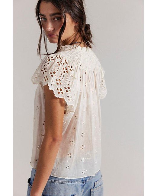 Free People Gray Fp One Sigrid Blouse
