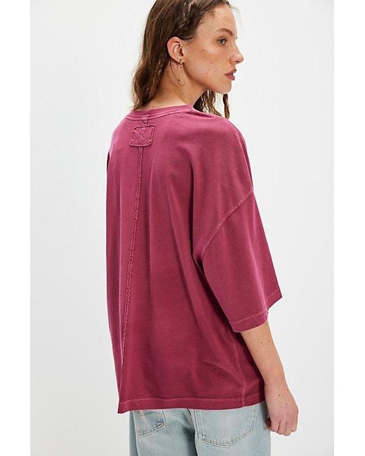Free People Red Perfect Oversized Tee