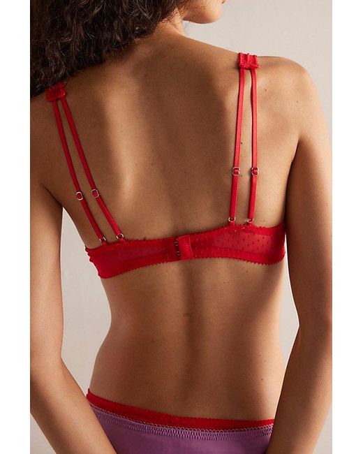 Free People Red Fiona Demi Underwire Bra