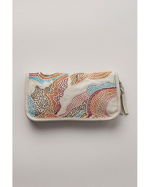 Free People Gray Spellbound Embroidered Wallet