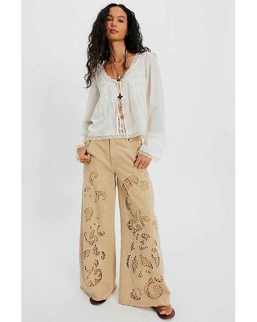 Free People Natural Cut To The Chase Flare Jeans