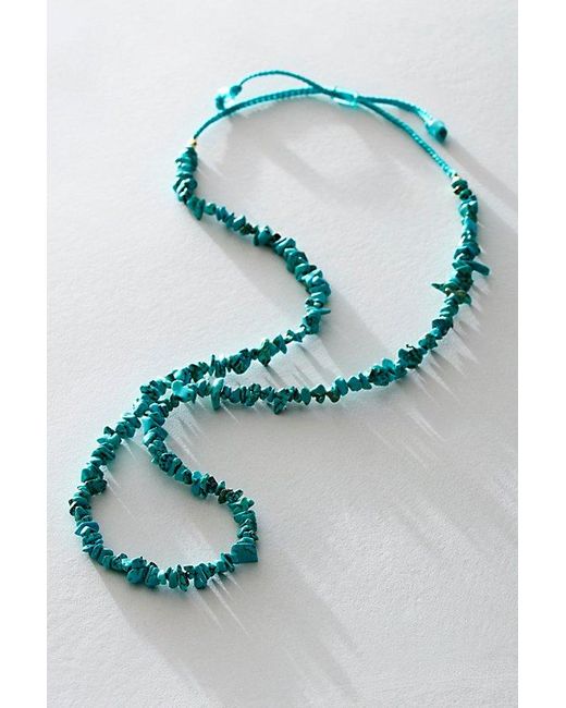 Free People Brown Single Strand Beaded Necklace At In Turquoise