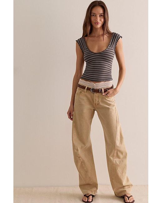 Intimately By Free People Gray Sunbeam Stripe Tee By