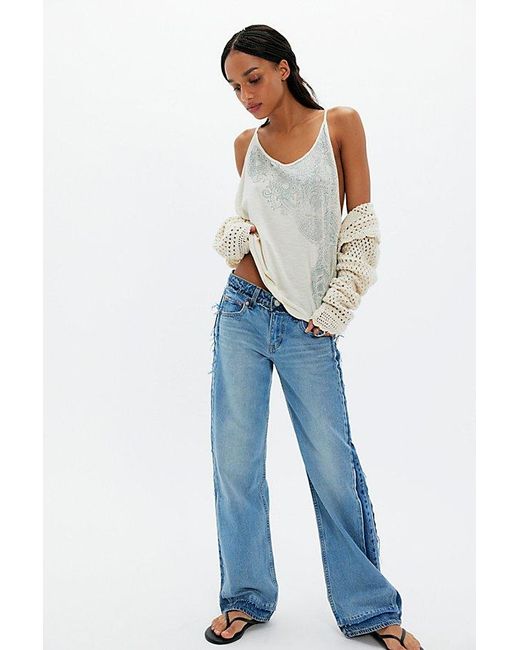 Free People Gray Heirloom Tank Top