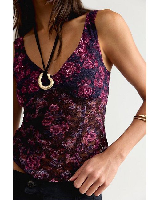 Free People Purple Skylar Lace Corset Top