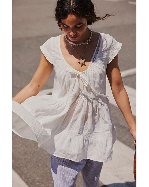 Free People Natural Love Me Smocked Tunic