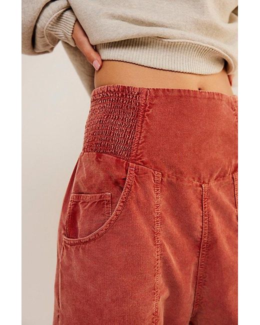 Free People Red We The Free Lunan Crop Harem Cord Jeans