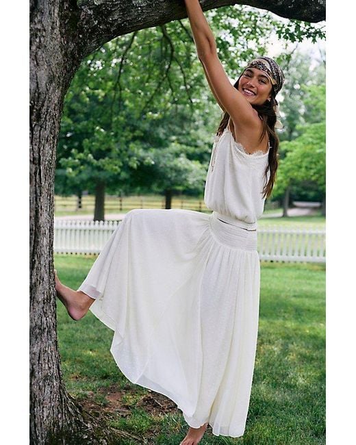Free People Green Sunflare Maxi Skirt Set