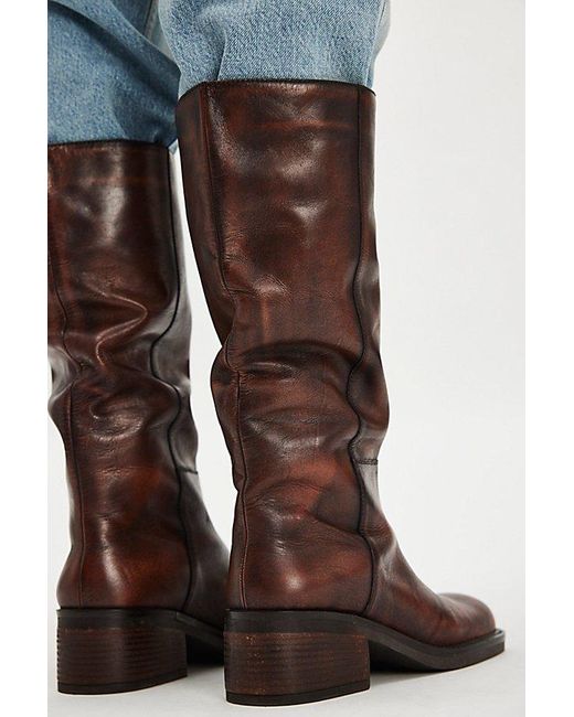 Free People Blue Dana Distressed Pull-On Boots