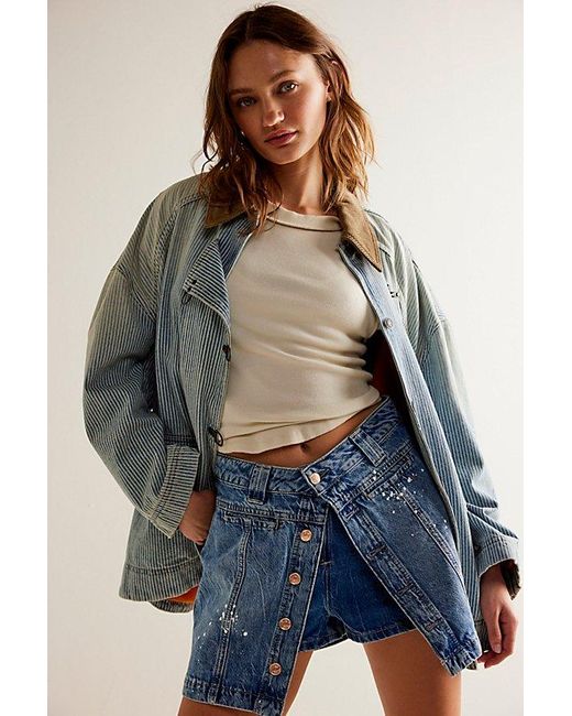 Free People Blue Midnight Sun Skort At Free People In Mantra, Size: 24
