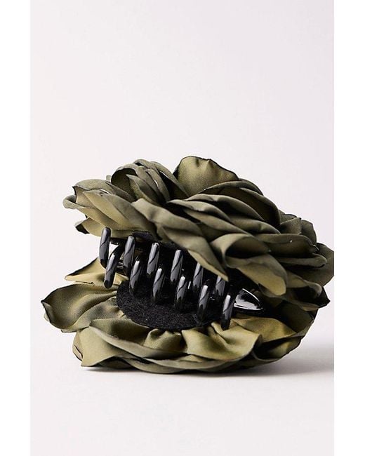 Free People Green Belle Rosette Claw Clip
