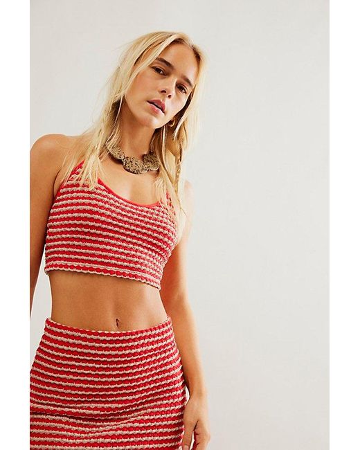 Free People Red Helin Set At In Tomato Combo, Size: Large