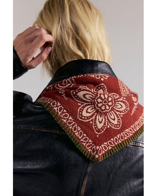 Free People Brown Carmen Knitted Triangle Bandana