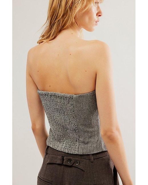 Free People Gray Jamie Tube Top At In 70s Combo, Size: Large