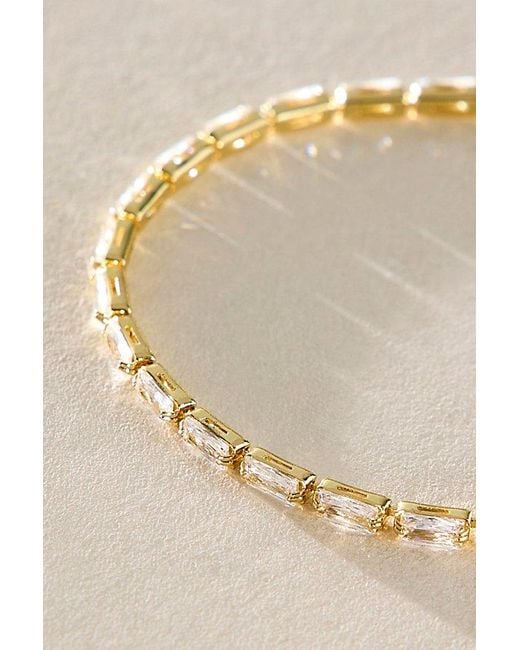 Free People Natural Fallon Plated Tennis Bracelet