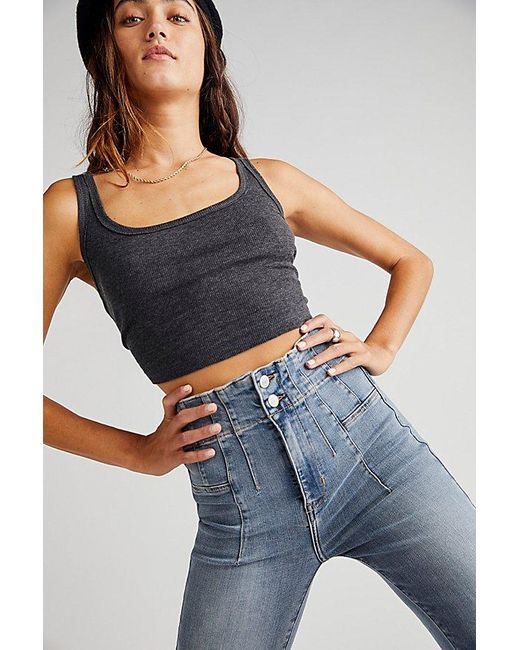 Free People Jayde Flare Jeans At Free People In Steel Blue, Size: 31