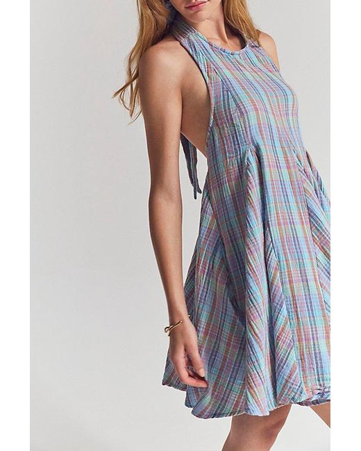 Free People Blue Godet Craze Mini Dress