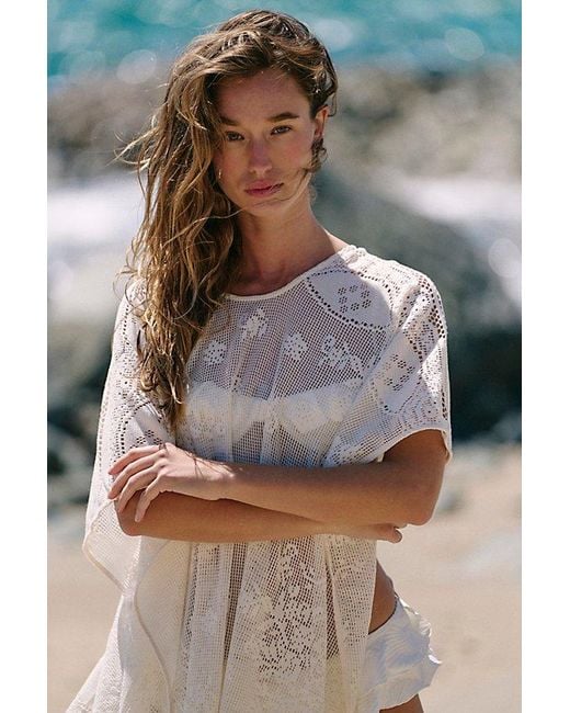 Free People Natural Elsa Poncho Jacket